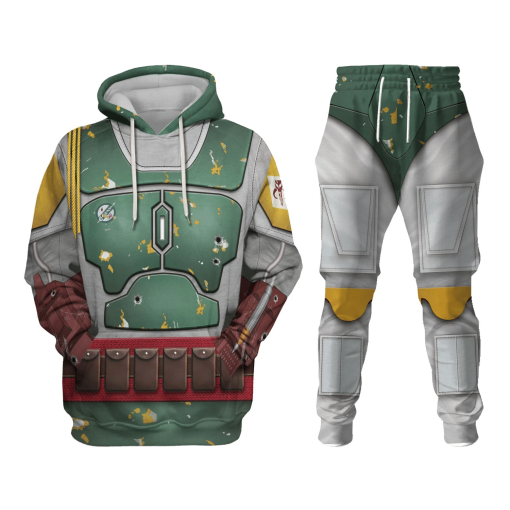 Warhomie Boba Fett Costume Hoodie Sweatshirt T-Shirt Sweatpants