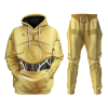 Warhomie C-3PO Costume Hoodie Sweatshirt T-Shirt Sweatpants