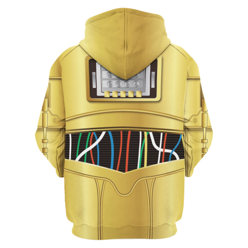 Warhomie C-3PO Costume Hoodie Sweatshirt T-Shirt Sweatpants