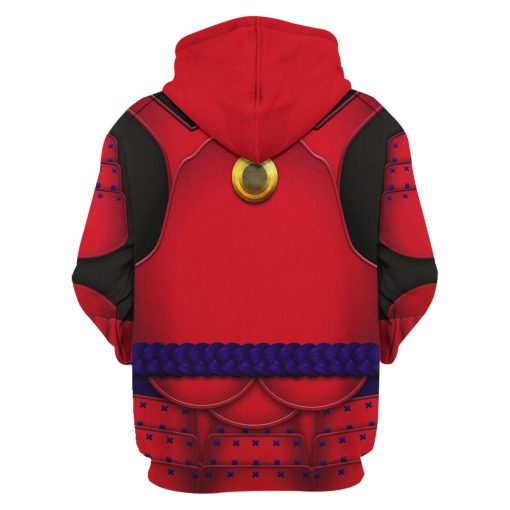 Warhomie Ashigaru Red Akazonae Koyal Guard Costume Hoodie Sweatshirt T-Shirt Sweatpants