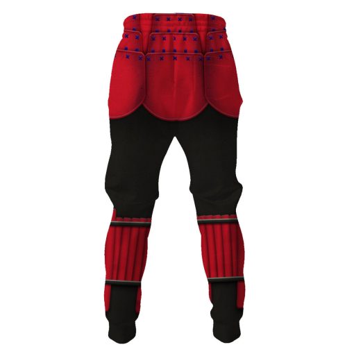 Warhomie Ashigaru Red Akazonae Koyal Guard Costume Hoodie Sweatshirt T-Shirt Sweatpants