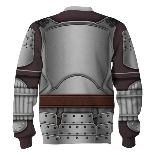 Warhomie Beskar Mandalorian Samurai Costume Hoodie Sweatshirt T-Shirt Sweatpants