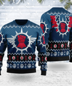 Warhomie Crimson Fists Iconic Christmas Sweater