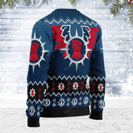 Warhomie Crimson Fists Iconic Christmas Sweater