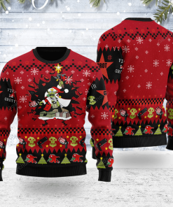 Warhomie Armed and Dangerous Red Gobbo Iconic Christmas Sweater