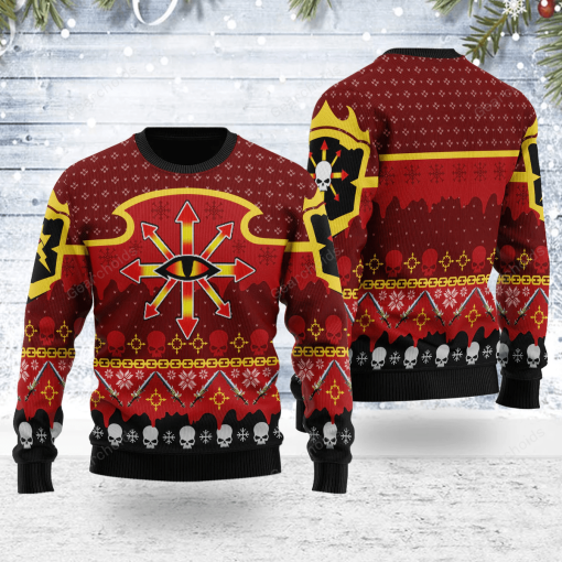 Warhomie Chaos Reigns Khorne Iconic Christmas Sweater