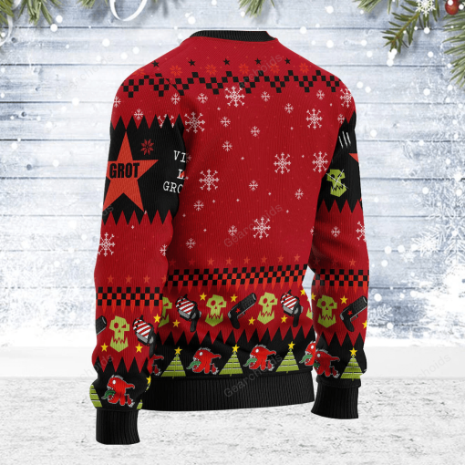 Warhomie Armed and Dangerous Red Gobbo Iconic Christmas Sweater