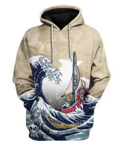 Japanese Sulf Zelda no Densetsu The Great Wave Link Hoodie T-shirt Sweatpants Cosplay