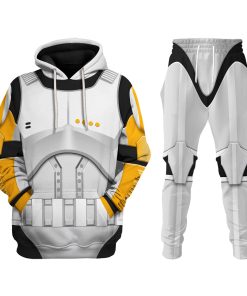 Warhomie Clone Trooper Commander Costume Hoodie Sweatshirt T-Shirt Sweatpants