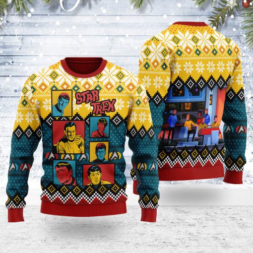 The Original Series Retro Character Squares Christmas Sweater