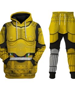 Warhomie C-3PO Samurai Costume Hoodie Sweatshirt T-Shirt Sweatpants