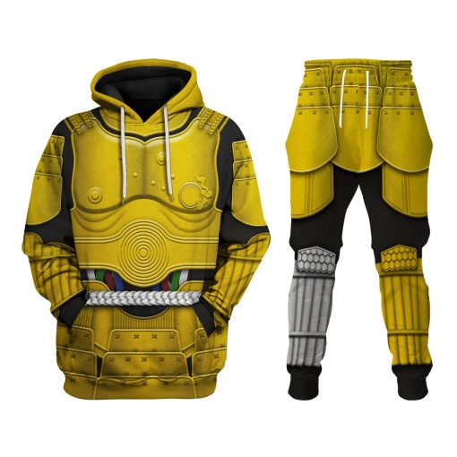 Warhomie C-3PO Samurai Costume Hoodie Sweatshirt T-Shirt Sweatpants