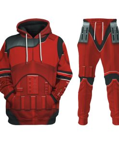 Warhomie Imprerial Crimson Stormtrooper Costume Hoodie Sweatshirt T-Shirt Sweatpants