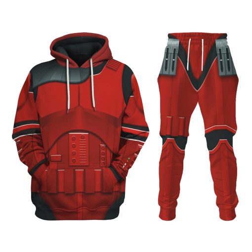 Warhomie Imprerial Crimson Stormtrooper Costume Hoodie Sweatshirt T-Shirt Sweatpants