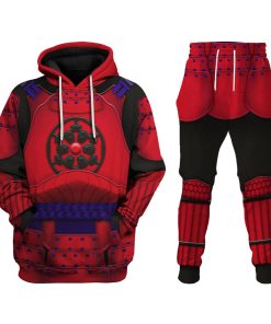 Warhomie Ashigaru Red Akazonae Koyal Guard Costume Hoodie Sweatshirt T-Shirt Sweatpants