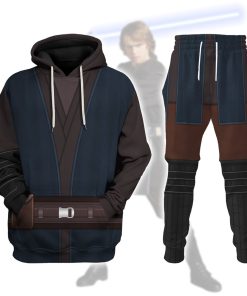 Warhomie Anakin Skywalker's Jedi Robes Costume Hoodie Sweatshirt T-Shirt Sweatpants