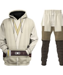 Warhomie Qui-Gon Jinn's Jedi Robes Costume Hoodie Sweatshirt T-Shirt Sweatpants