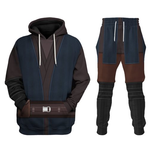 Warhomie Anakin Skywalker's Jedi Robes Costume Hoodie Sweatshirt T-Shirt Sweatpants