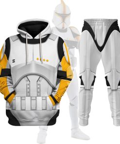 Warhomie Clone Trooper Commander Costume Hoodie Sweatshirt T-Shirt Sweatpants