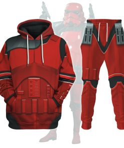 Warhomie Imprerial Crimson Stormtrooper Costume Hoodie Sweatshirt T-Shirt Sweatpants